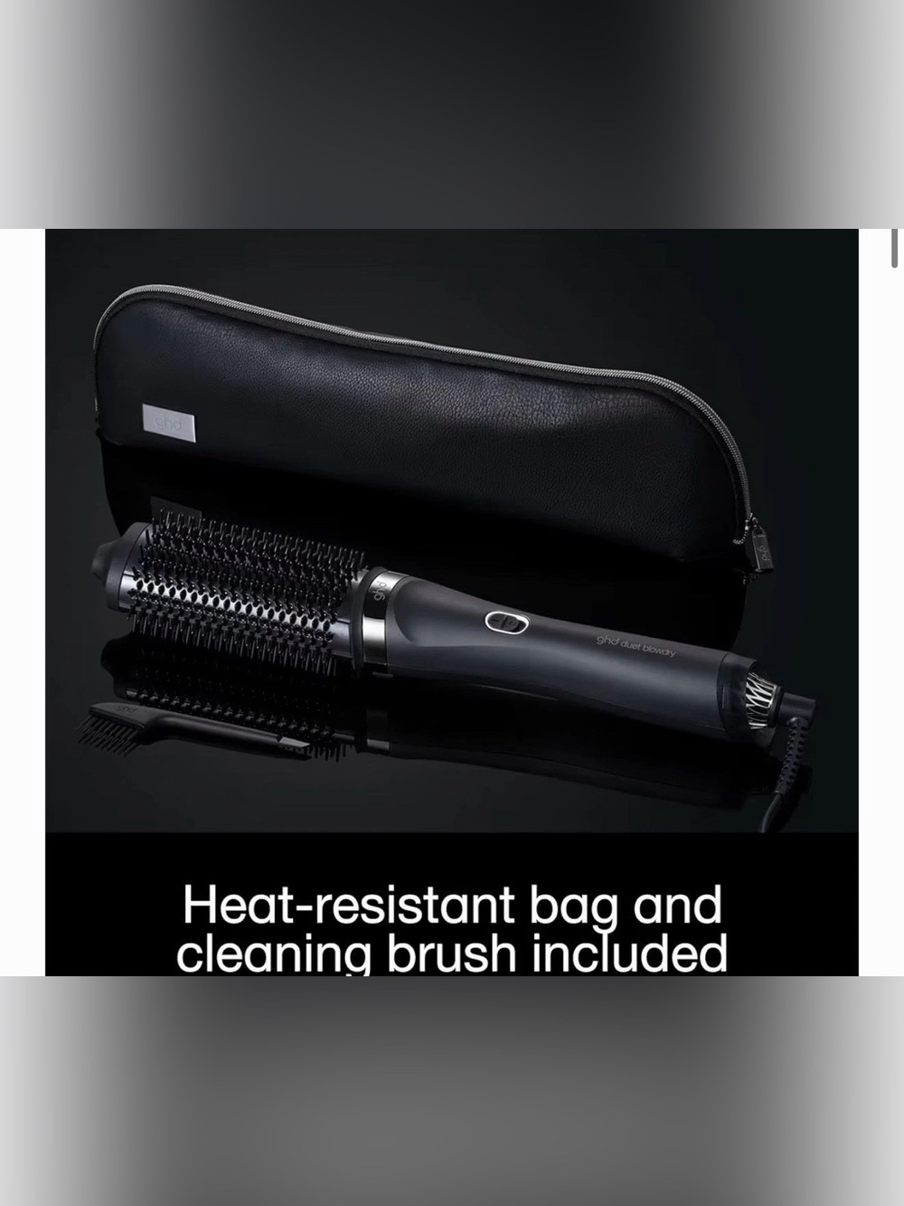 ghd Black Heated Round Styling Brush with Heat-Resistant Bag